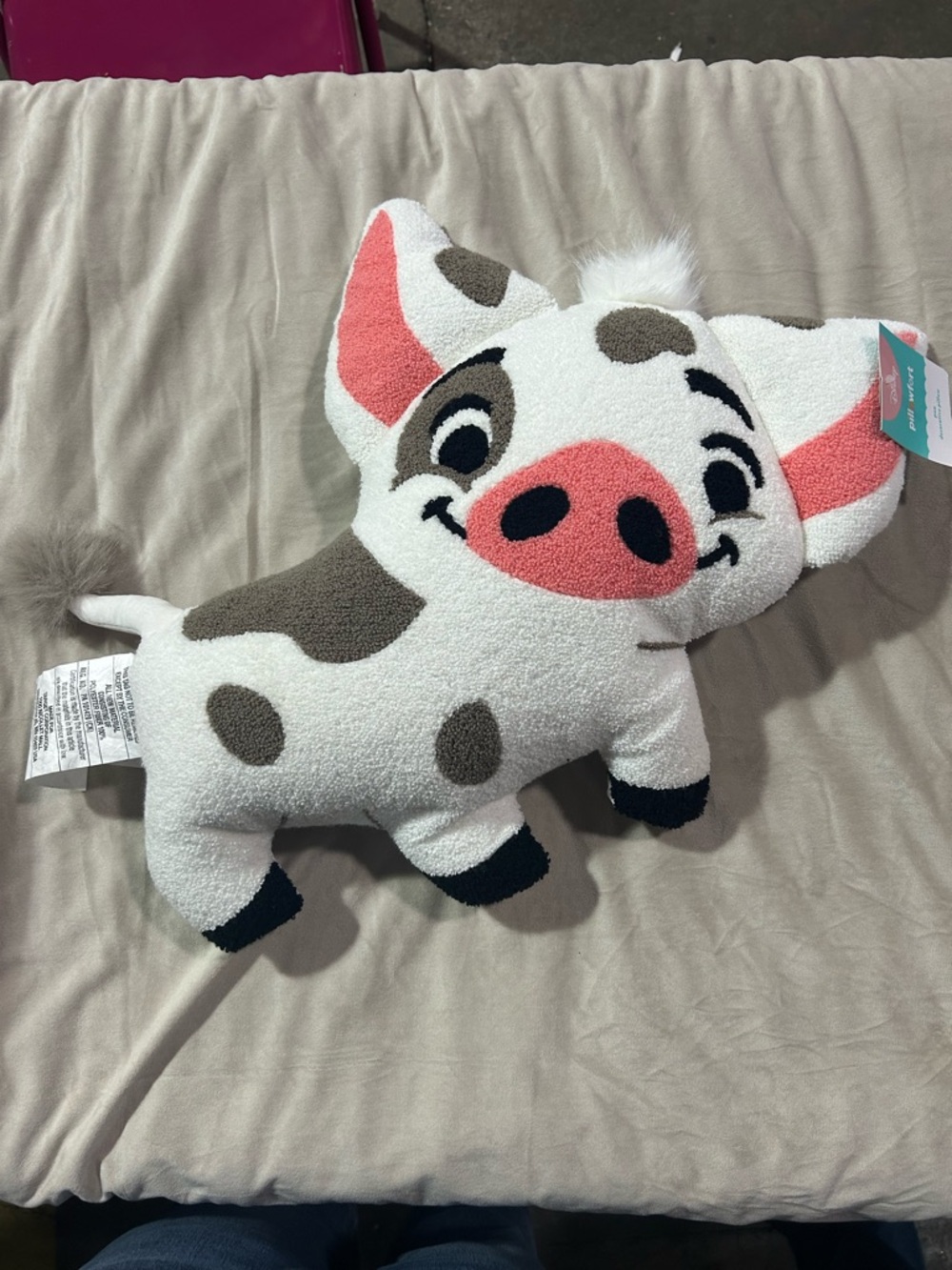 Disney Púa Pink, White & Brown Plush Decorative Pillow